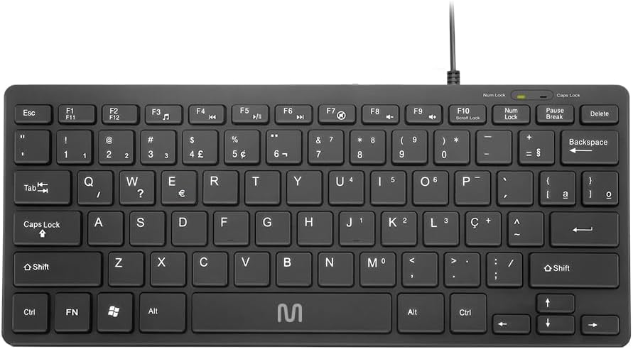 Teclado Com Fio Mini Multimídia Conexão USB Cabo de 150cm Preto Multi (Multilaser) - TC154