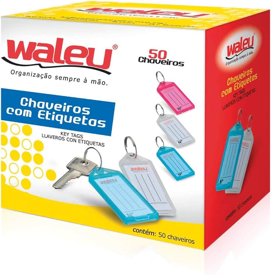 CHAVEIRO PLAST. C/VISOR 50 ETIQ. - WALEU