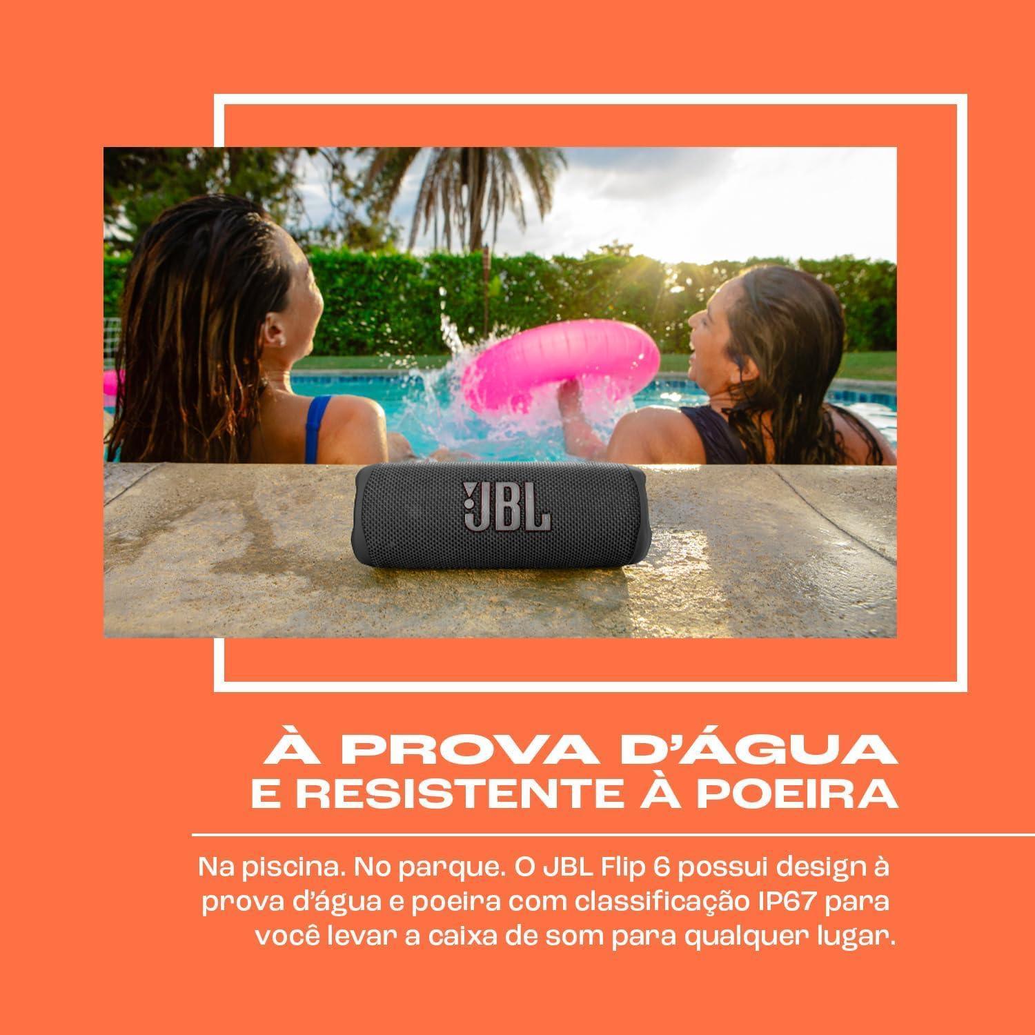 Caixa de Som Bluetooth JBL Flip 6 30W Preta - JBLFLIP6BLK
