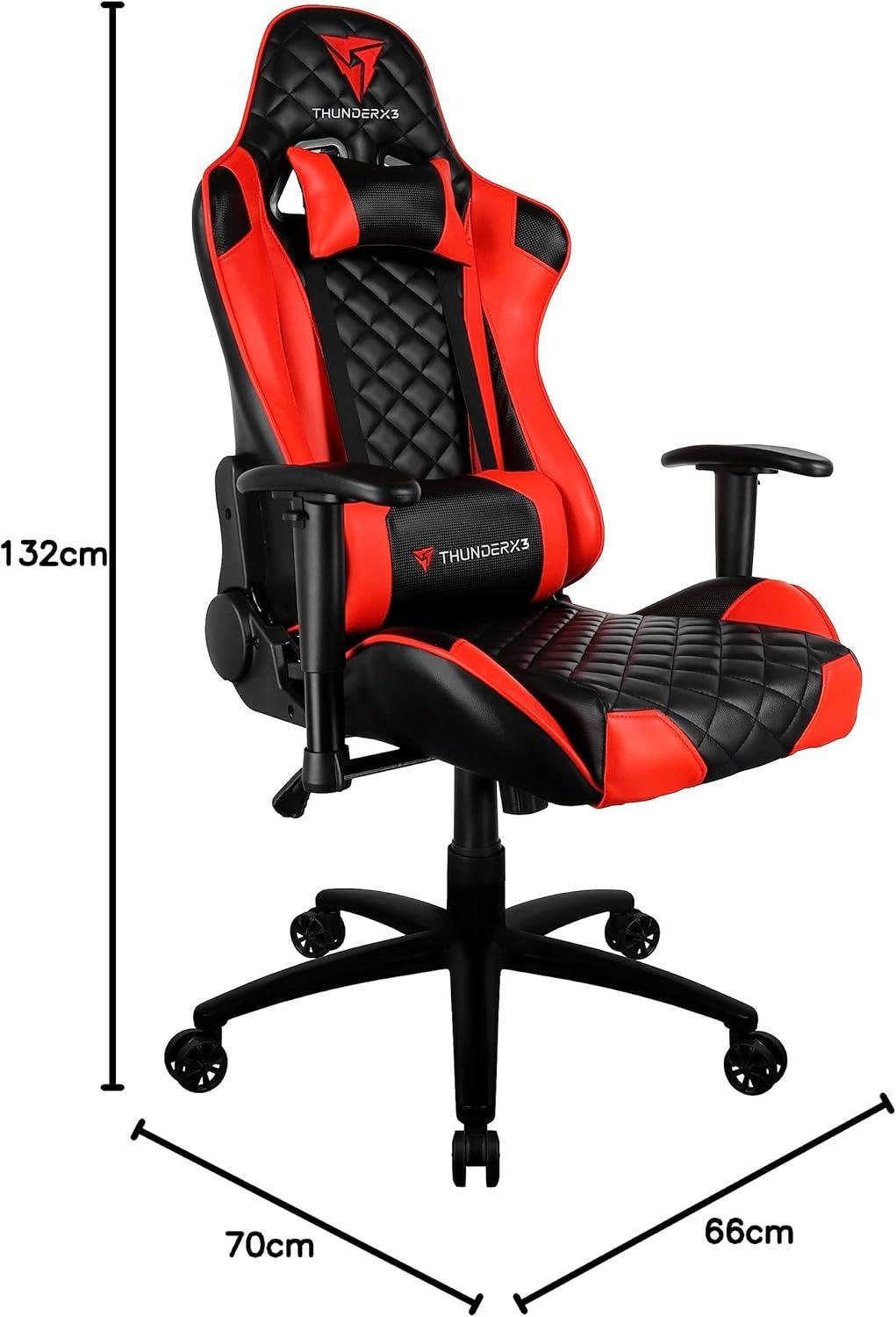 Cadeira Gamer Profissional TGC12 Preta/Vermelha THUNDERX3