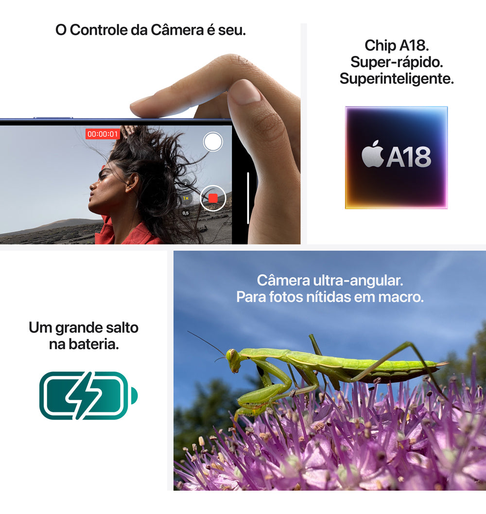 Apple iPhone 16 (256 GB) - Preto