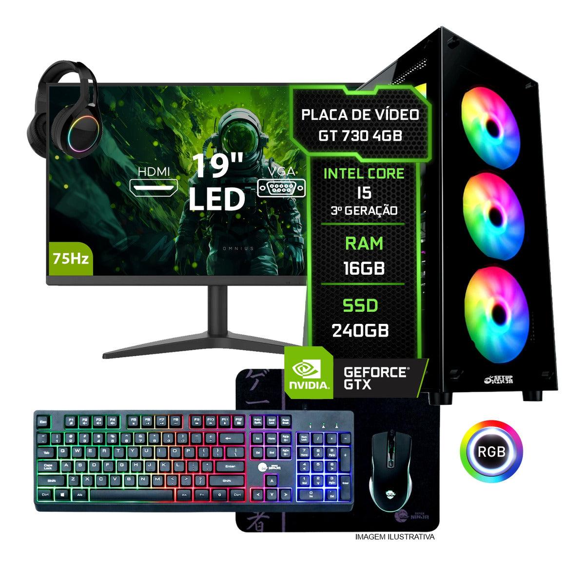 Pc Gamer Completo I5 16gb, Ssd 240gb, Placa Vídeo 4gb