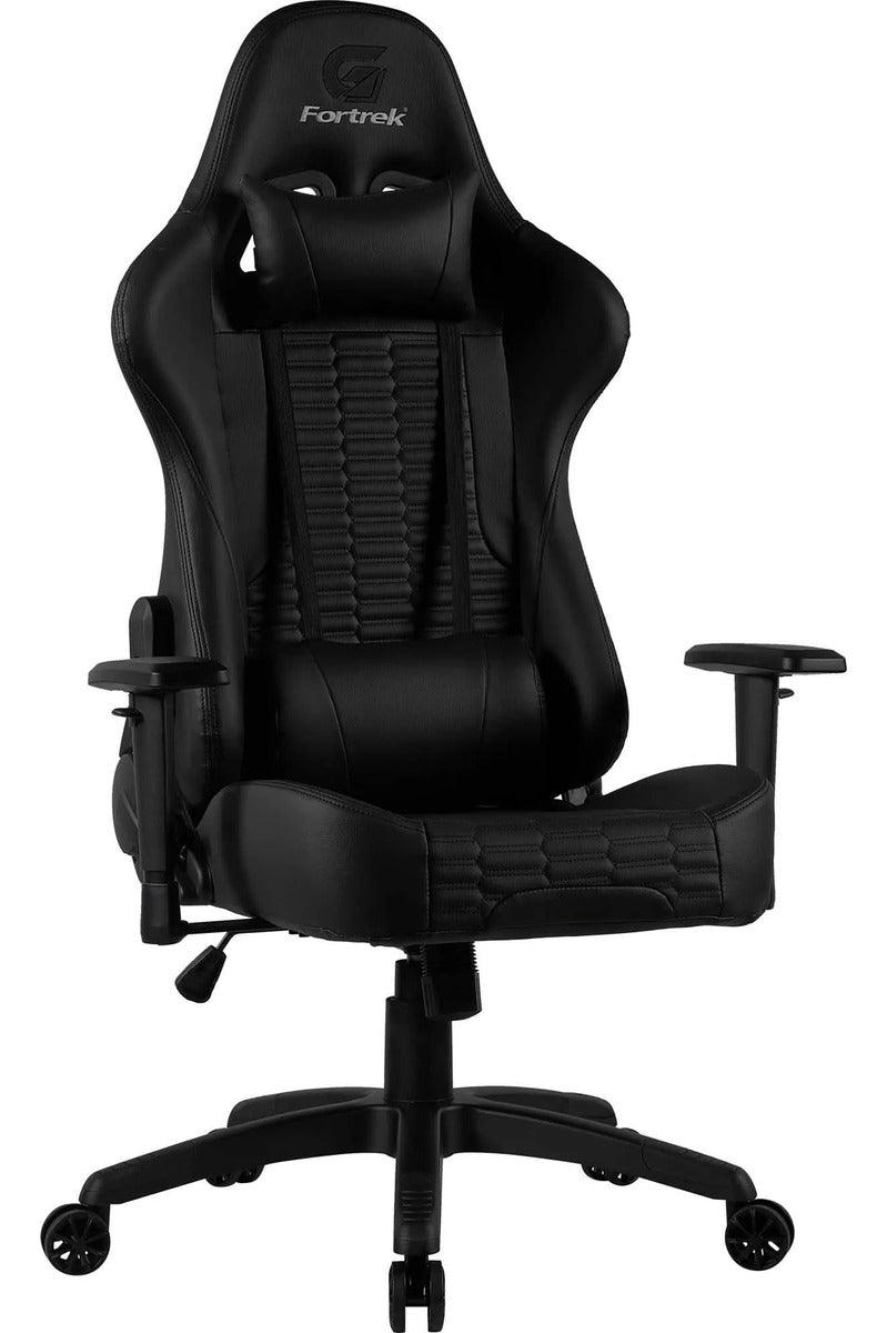 Cadeira de escritório Fortrek Cruiser gamer ergonômica preta com estofado de couro sintético