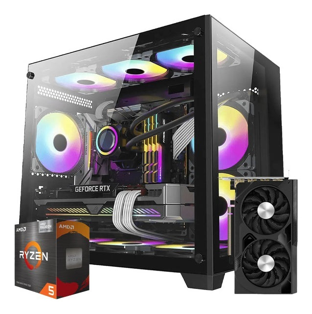 PC Gamer ITX Arena, Ryzen 5 5500, NVídia GeForce RTX 4060, 16GB RAM, SSD 500GB, Gabinete RGB