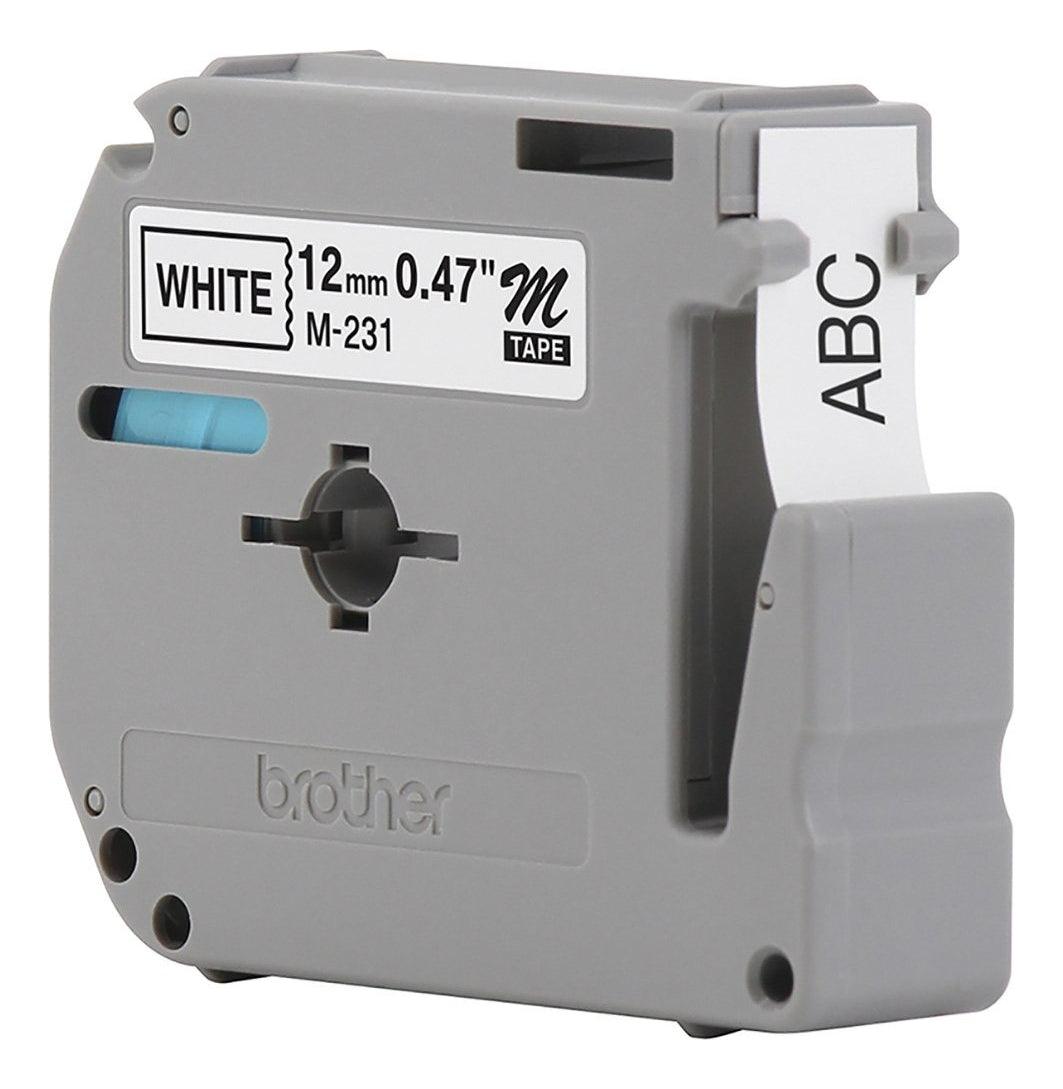 Brother M231 fita compativel para rotulador 12mmx8m branca e preta Bt 1 unidade