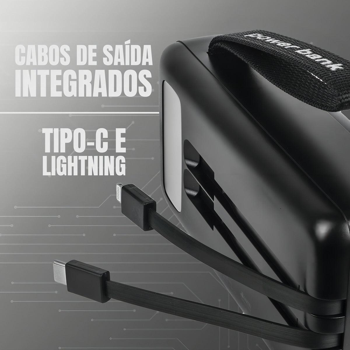 Power Bank Carregador Portátil Turbo Bateria 30.000mah Cor Preto