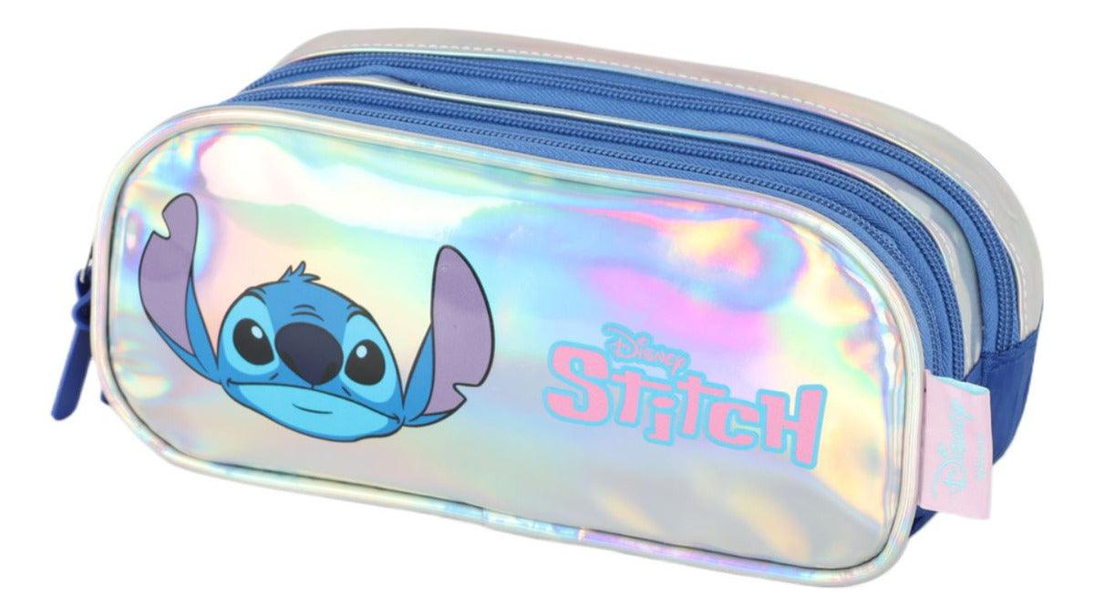 Estojo Escolar Triplo Juvenil Stitch Holográfico - Luxcel