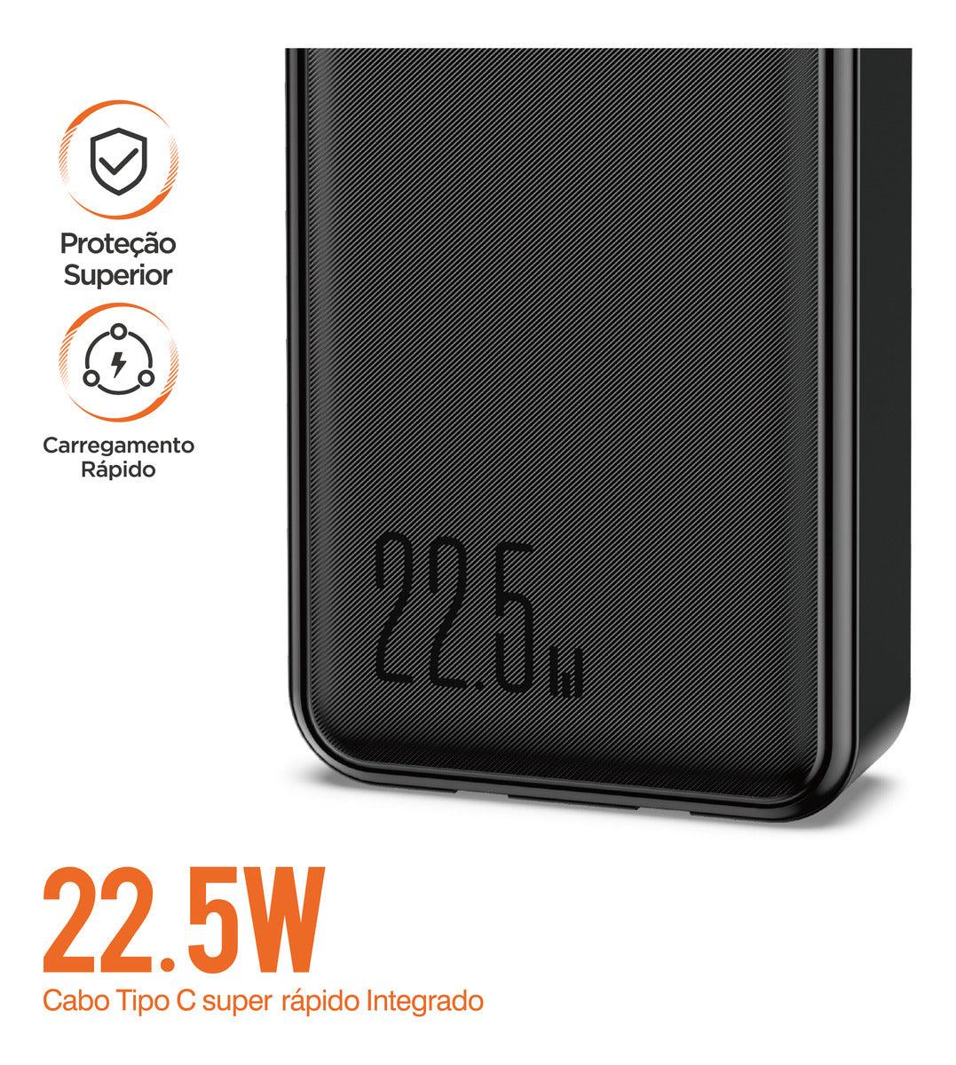 Power Bank 20000mah Portátil Carga Rápida 22.5w Com Display