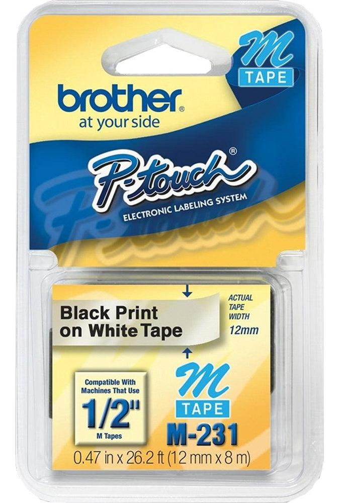 Brother M231 fita compativel para rotulador 12mmx8m branca e preta Bt 1 unidade