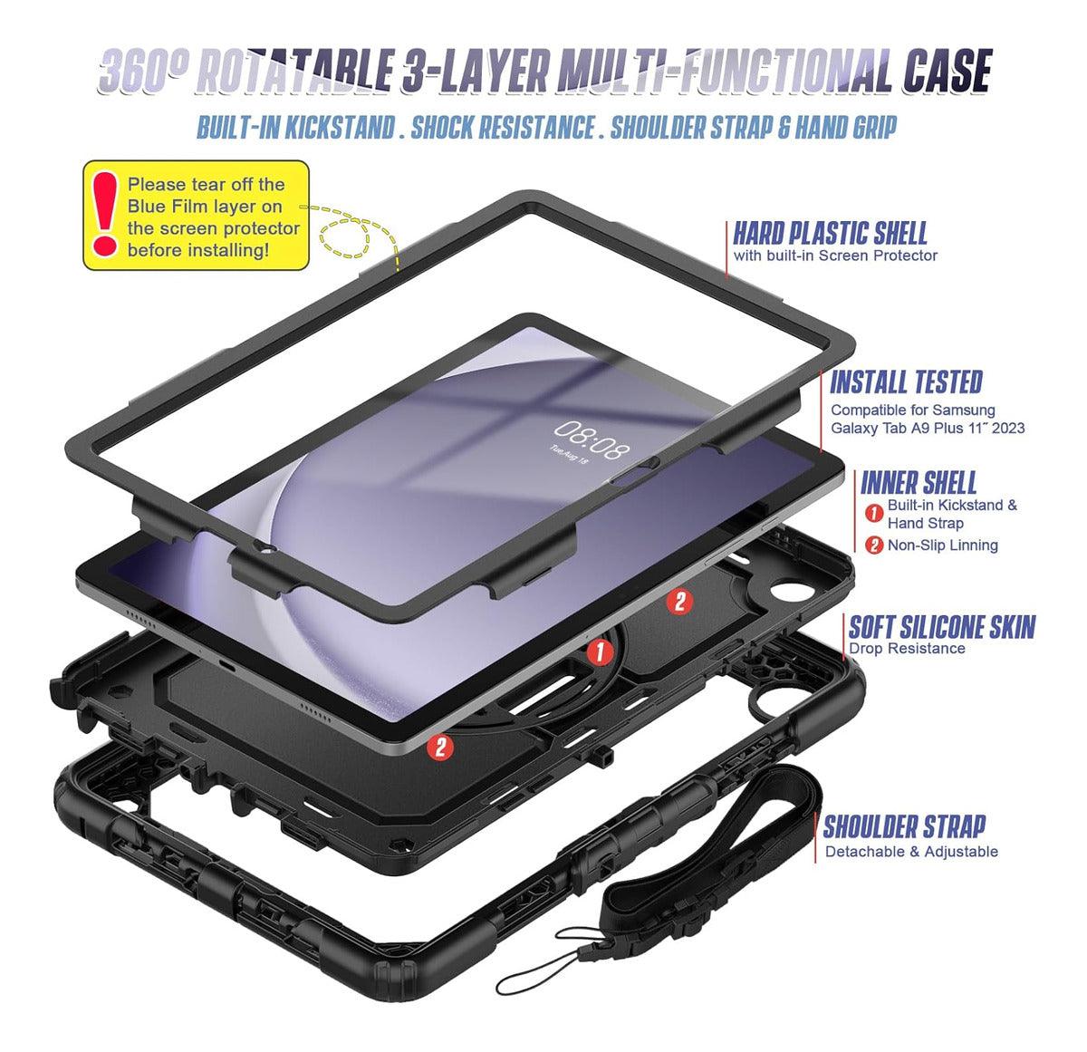 Capa Anti Impacto Para Tablet Samsung A9 Plus 11.0 Com Alça