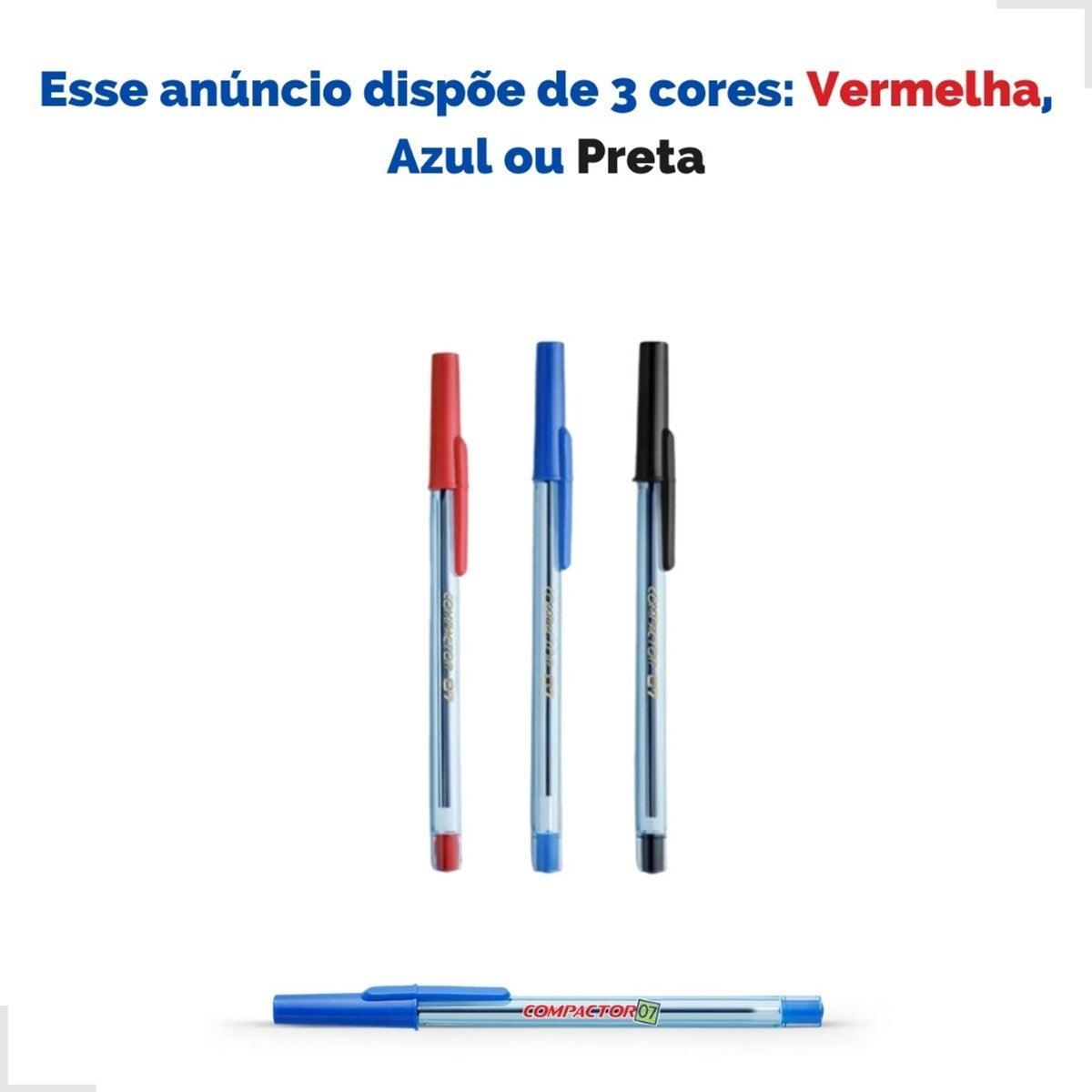 Caneta Esferografica 0.7mm Ponta Fina Compactor Caixa C/ 50 Cor da tinta Preta Cor do exterior Cristal