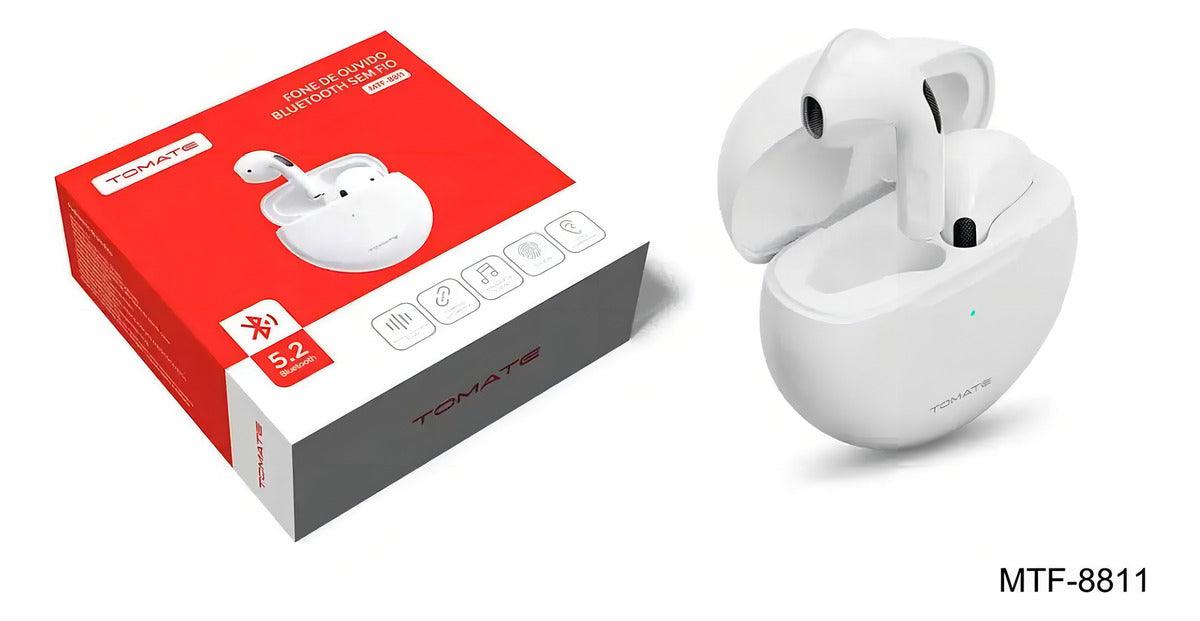 Fone Sem Fio Bluetooth 5.2 Mtf-8811 Tomate Cor Branco