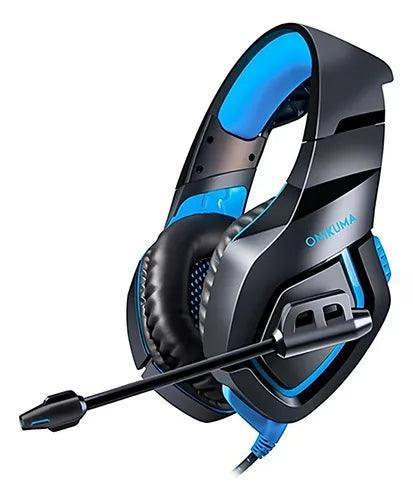 Headset Gamer Profissional Onikuma K1-B LED Preto/Azul