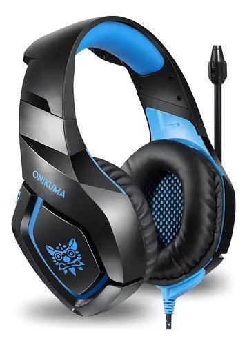 Headset Gamer Profissional Onikuma K1-B LED Preto/Azul