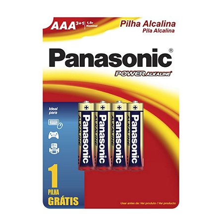 Panasonic Pilha Alcalina Palito AAA - Leve 4 Unidades Pague 3 Unidades
