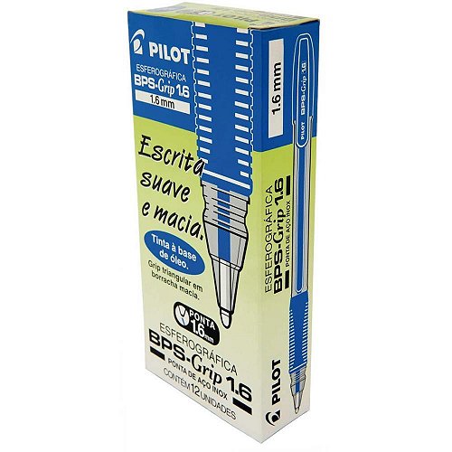 Caneta esferografica bps-grip-m 1.0mm azul - Pilot (cx.c/12)
