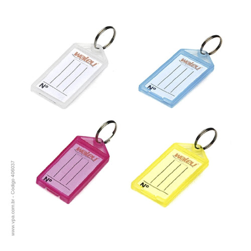 CHAVEIRO PLAST. C/VISOR 50 ETIQ. - WALEU