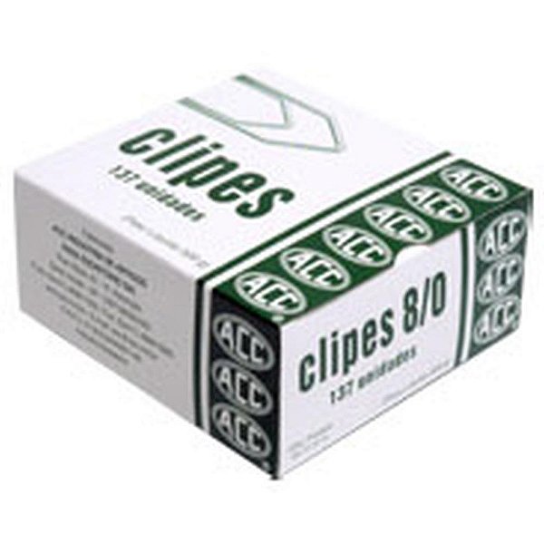 Clipe galvanizado aco 8/0 c/ 137 unidades - Acc (caixa) 500g