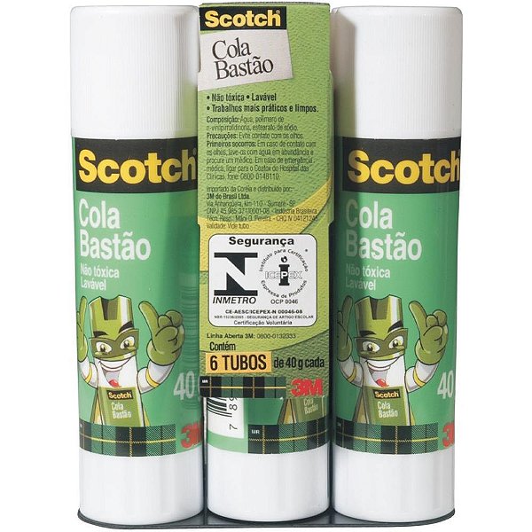 Cola em bastao scotch 40g - 3m (pct.c/06)
