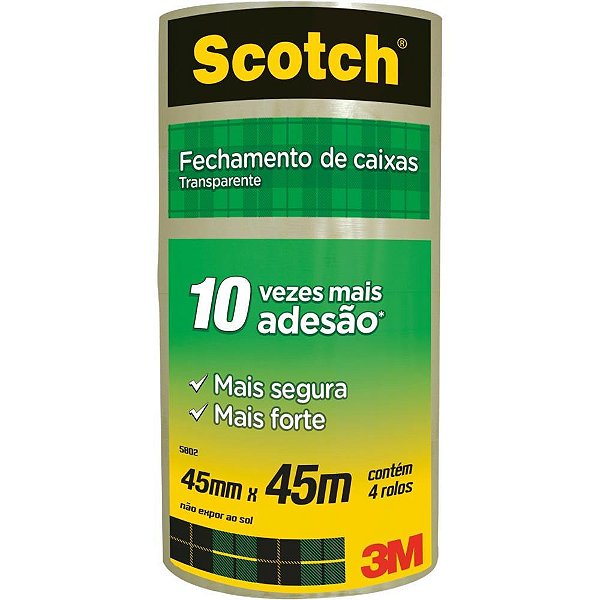 Fita para empacotamento scotch 5802 transp. 45mmx45m. - 3m (pct.c/04)