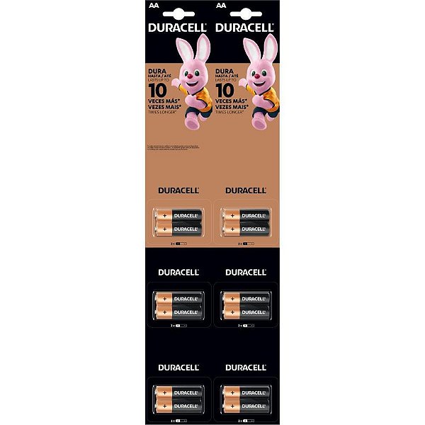 Pilha alcalina pequena aa cartela 6 x 2un - Duracell (cartela)