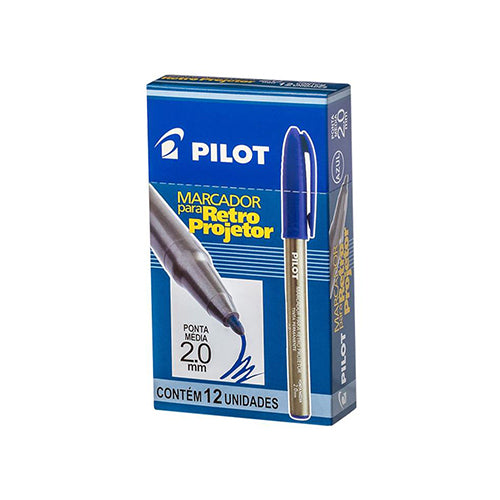 PINCEL RETROPROJETOR PONTA 2.0 AZUL - PILOT 1UND