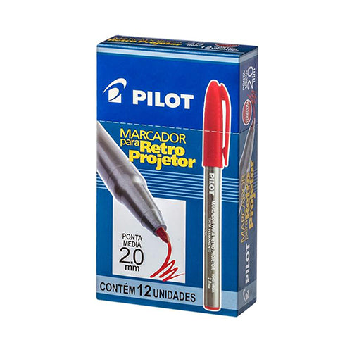 PINCEL RETROPROJETOR PONTA 2.0 VERMELHO - PILOT 12UND