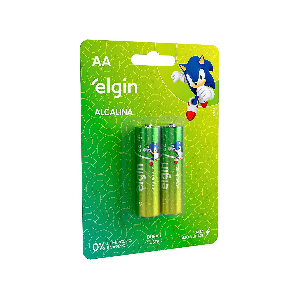 Blister de Pilha Alcalina AA C/2 unidades Elgin