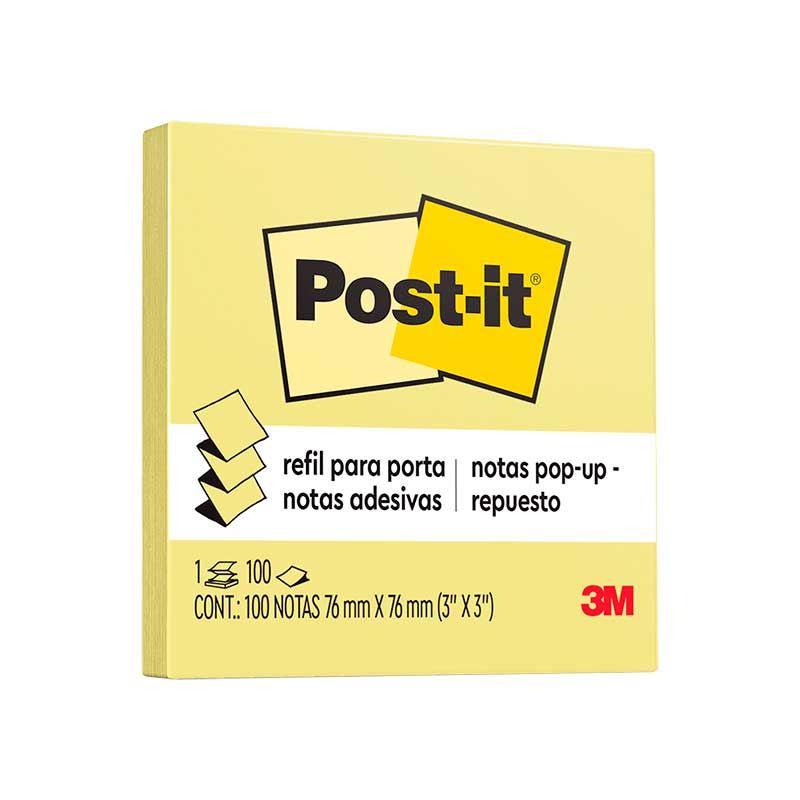 RECADO ADESIVO POST-IT 3M POP-UP 100 FOLHAS REFIL AMARELO