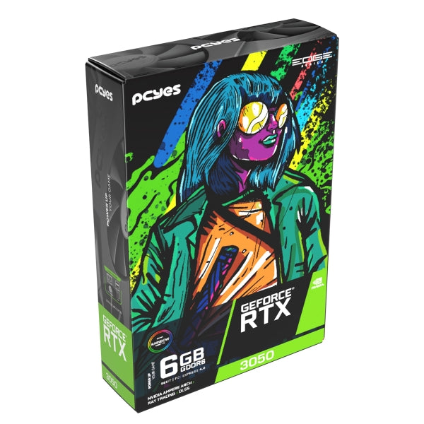 Gpu Nvidia Geforce Rtx 3050 6Gb Gddr6 96Bit Branco Projeto Edge - Pvrtx30506Wtpe