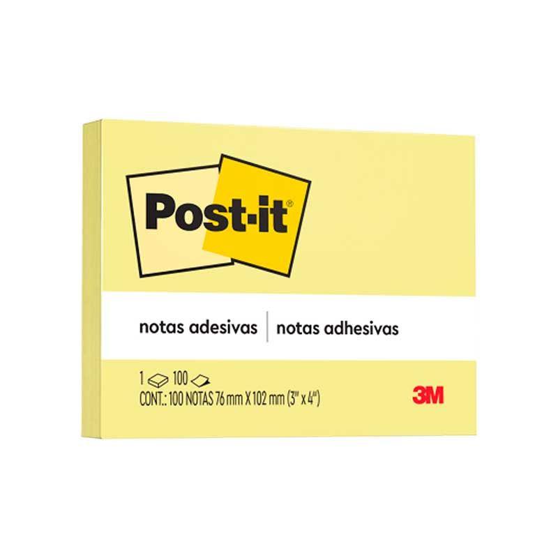 RECADO ADESIVO POST-IT 3M 657 76X102 100 FOLHAS AMARELO