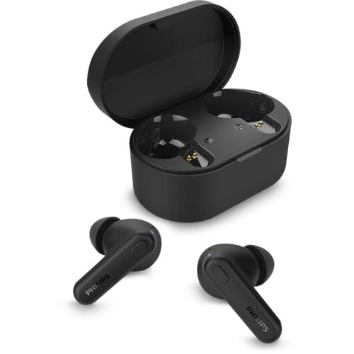 Fone de ouvido sem fio TWS Philips TAT1108WT/00 - bluetooth com microfone, formato em haste, IPX4, energia para 15 horas totais e na cor branca