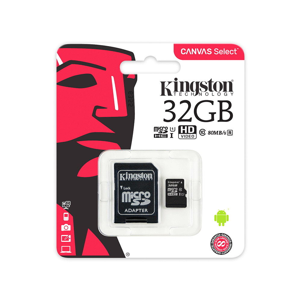 Cartão de Memória Micro SD Kingston Canvas Select Plus  32GB
