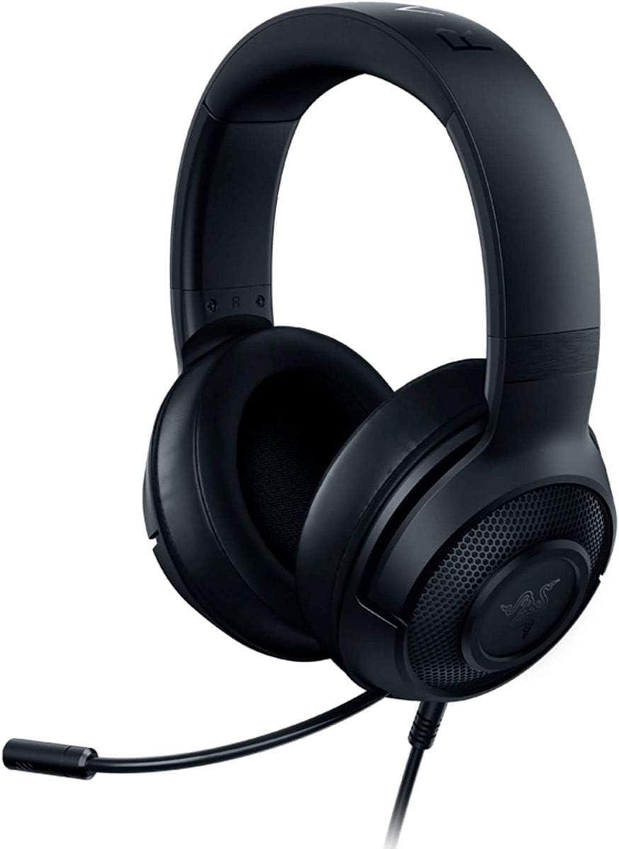 Razer Fone de ouvido Kraken X Lite ultraleve para jogos: Som surround 7.1 - Moldura de alumínio leve - Microfone cardioide dobrável - para PC, PS4, PS5, Switch, Xbox One, Xbox Series X & S, Mobile - Preto