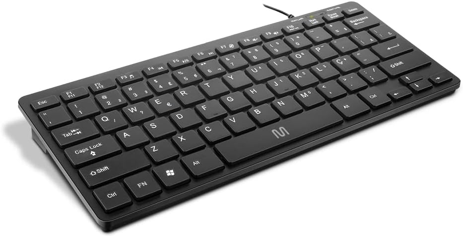 Teclado Com Fio Mini Multimídia Conexão USB Cabo de 150cm Preto Multi (Multilaser) - TC154