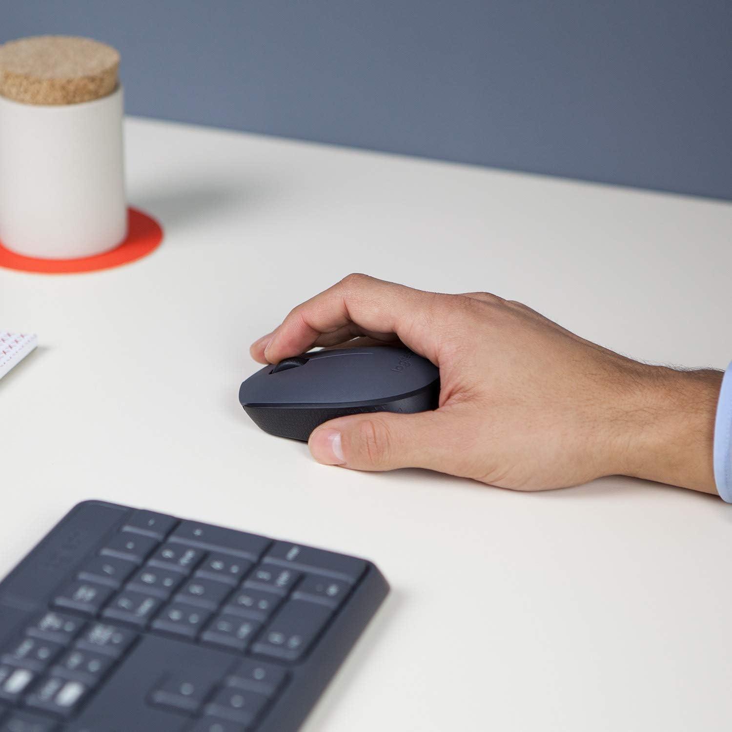 Combo Teclado e Mouse sem fio Logitech MK235 com Conexão USB, Pilhas Inclusas e Layout ABNT2