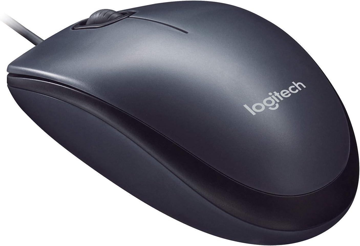 Mouse com fio USB Logitech M90 com Design Ambidestro e Facilidade Plug and Play