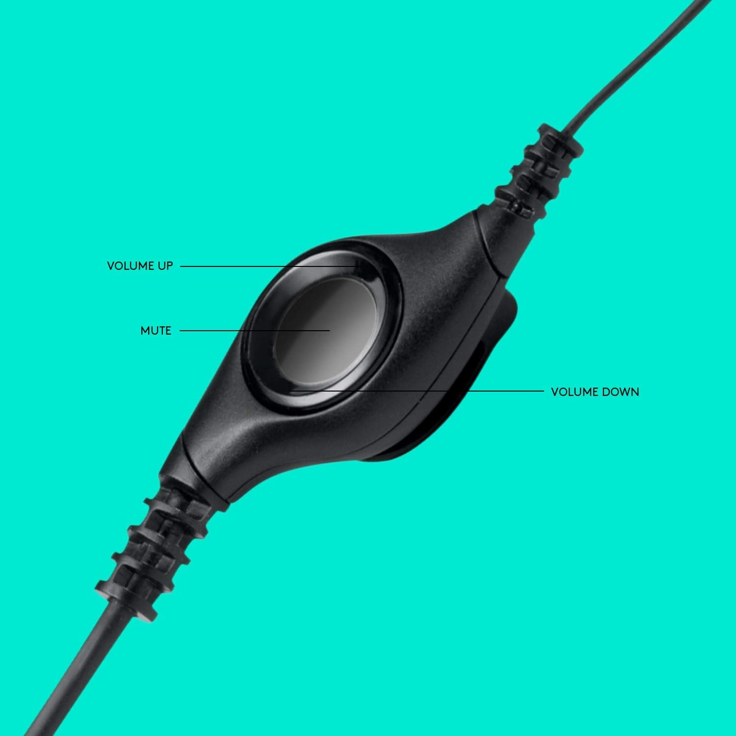 Headset com fio USB Logitech H390 com Almofadas Confortáveis, Controles de Áudio Integrado e Microfone com Redução de Ruído - Preto