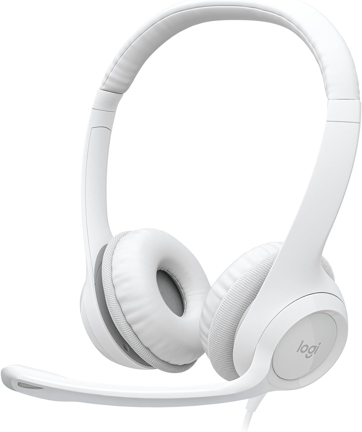 Headset com fio USB Logitech H390 com Almofadas Confortáveis, Controles de Áudio Integrado e Microfone com Redução de Ruído - Preto