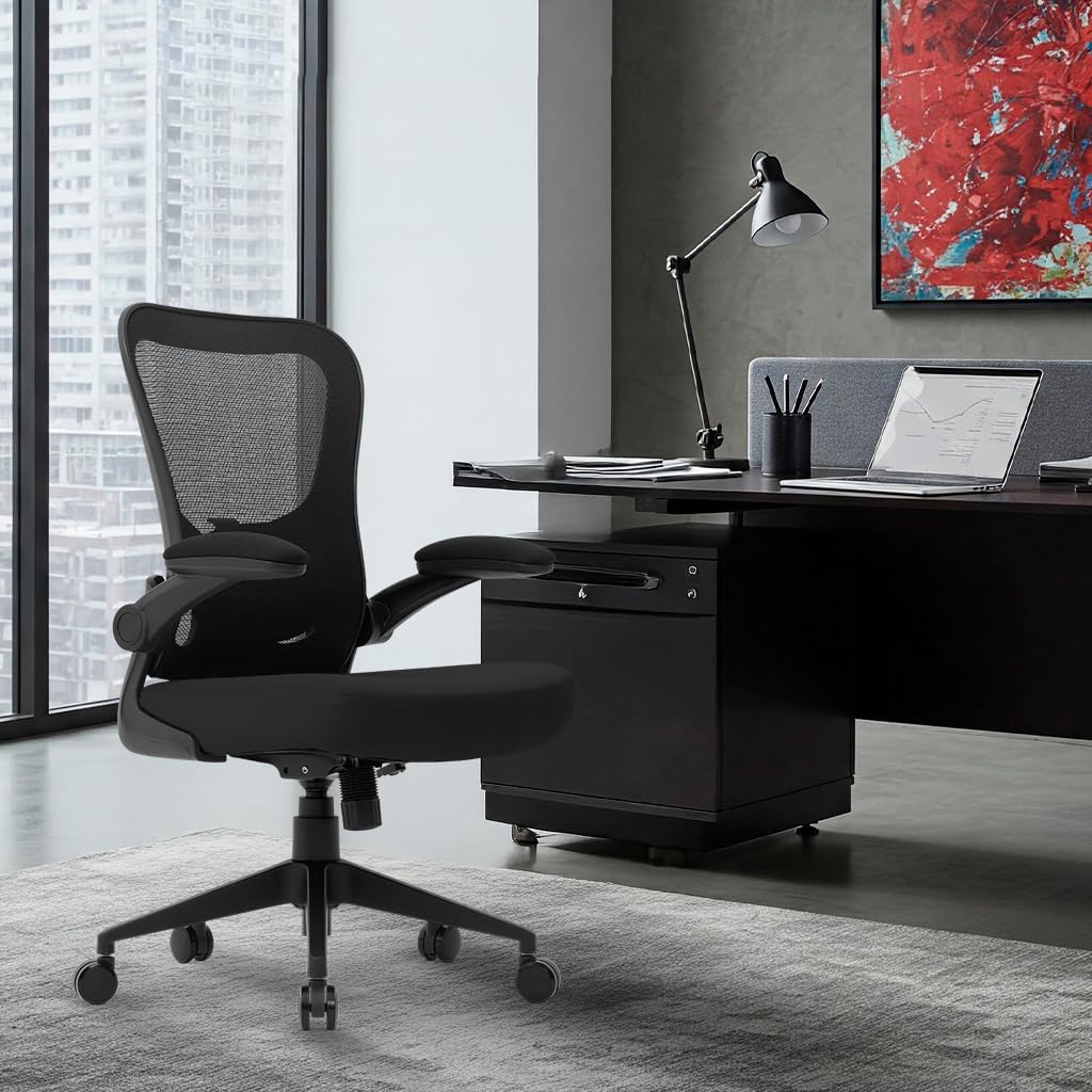 Cadeira Escritorio Ergonomica e Confortável DT3 Vita com revestimento Mesh Preta
