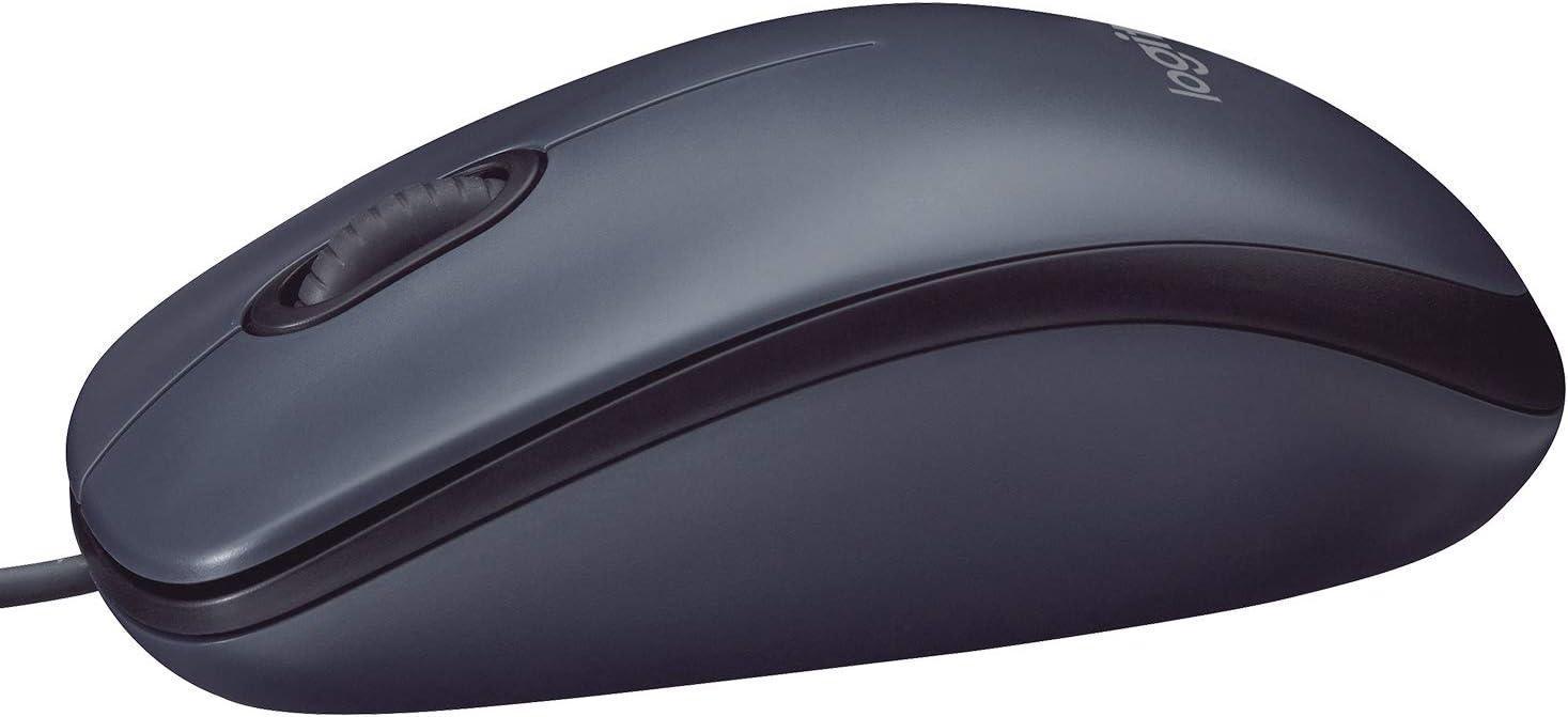 Mouse com fio USB Logitech M90 com Design Ambidestro e Facilidade Plug and Play