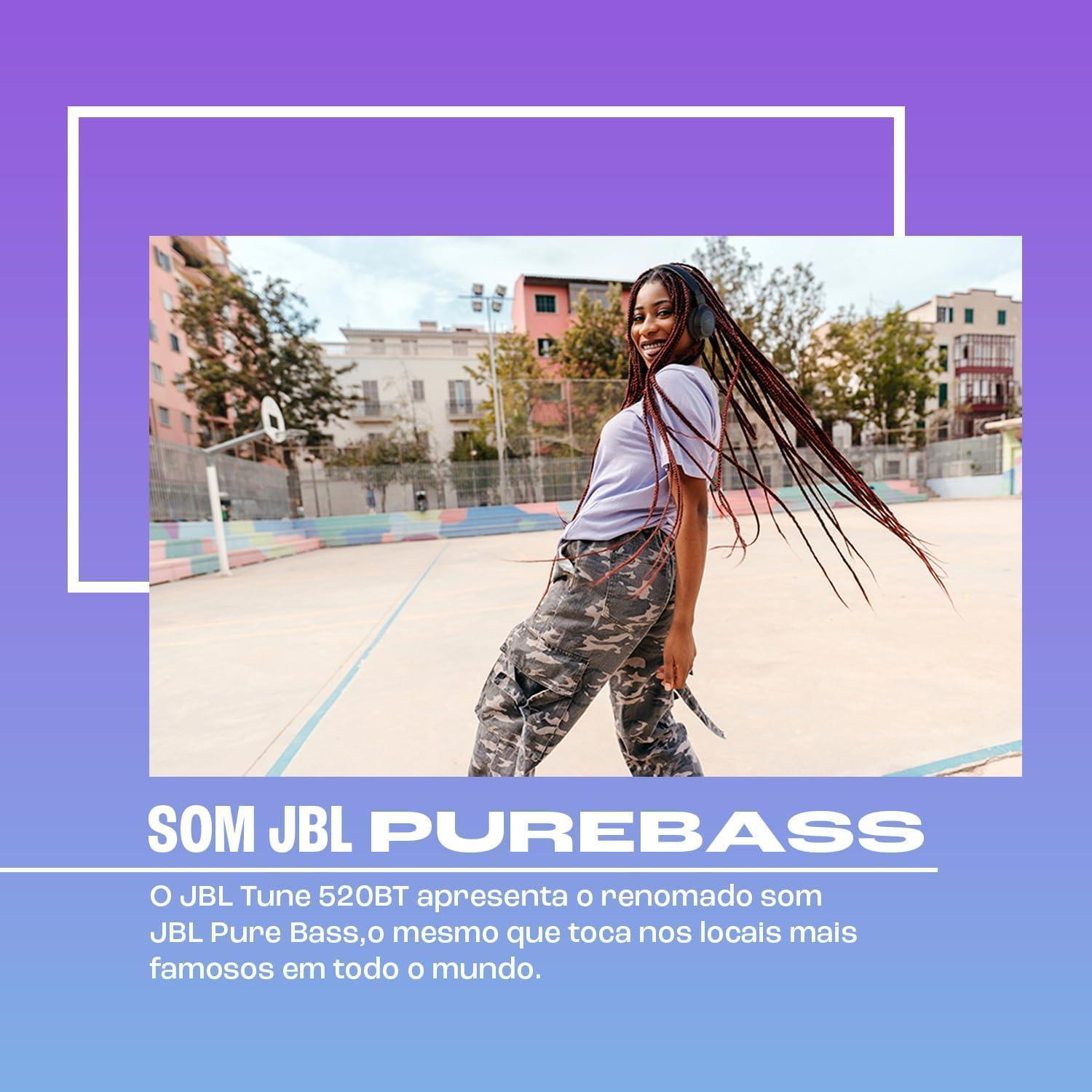 JBL, Fone de Ouvido On ear, Tune 520BT - Preto