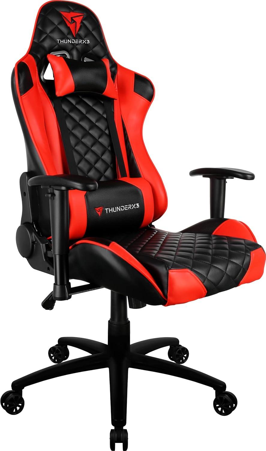 Cadeira Gamer Profissional TGC12 Preta/Vermelha THUNDERX3