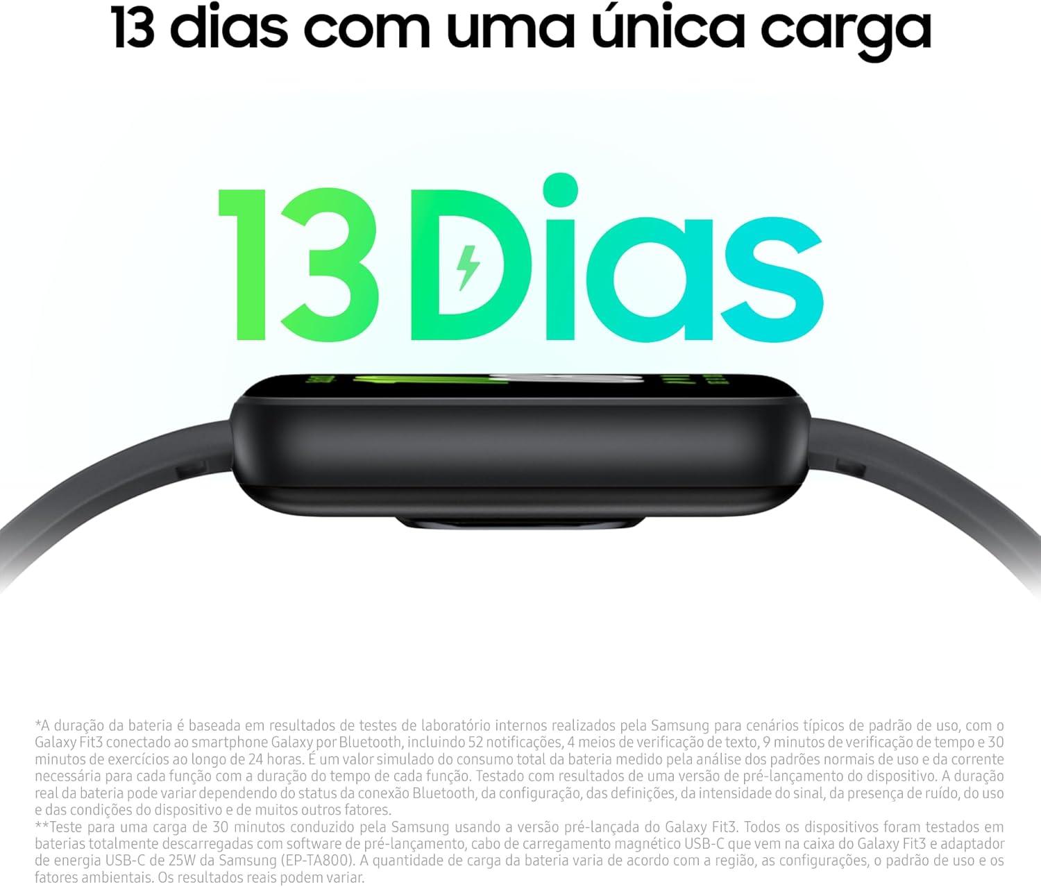 Smartwatch Samsung Galaxy Fit3 Display 1.6" Grafite