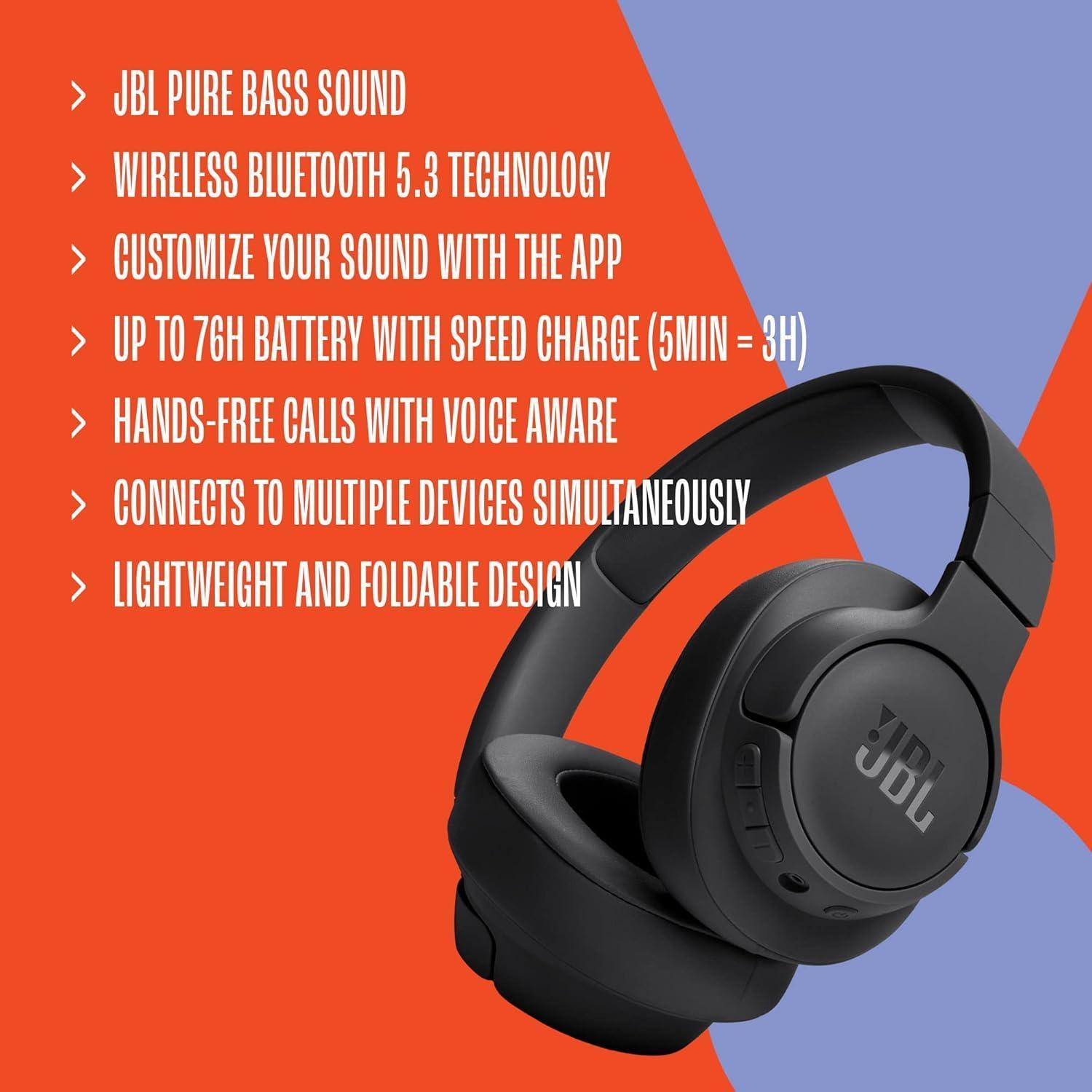 JBL, Fone de Ouvido On ear, Tune 720BT - Preto