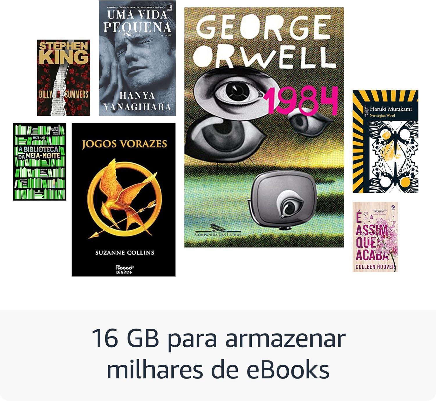 Novo Kindle (16 GB - modelo 2024) - Leve e compacto, com tela antirreflexo, trocas de página mais rápidas, luz frontal ajustável e bateria de longa duração - Cor Preta