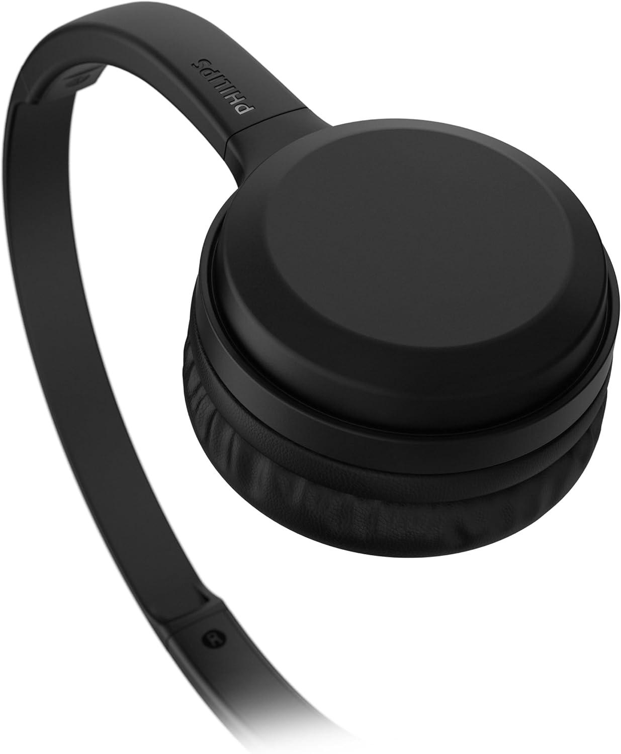 Headphone Philips bluetooth on-ear com microfone e energia para 15 horas na cor preto TAH1108BK/55