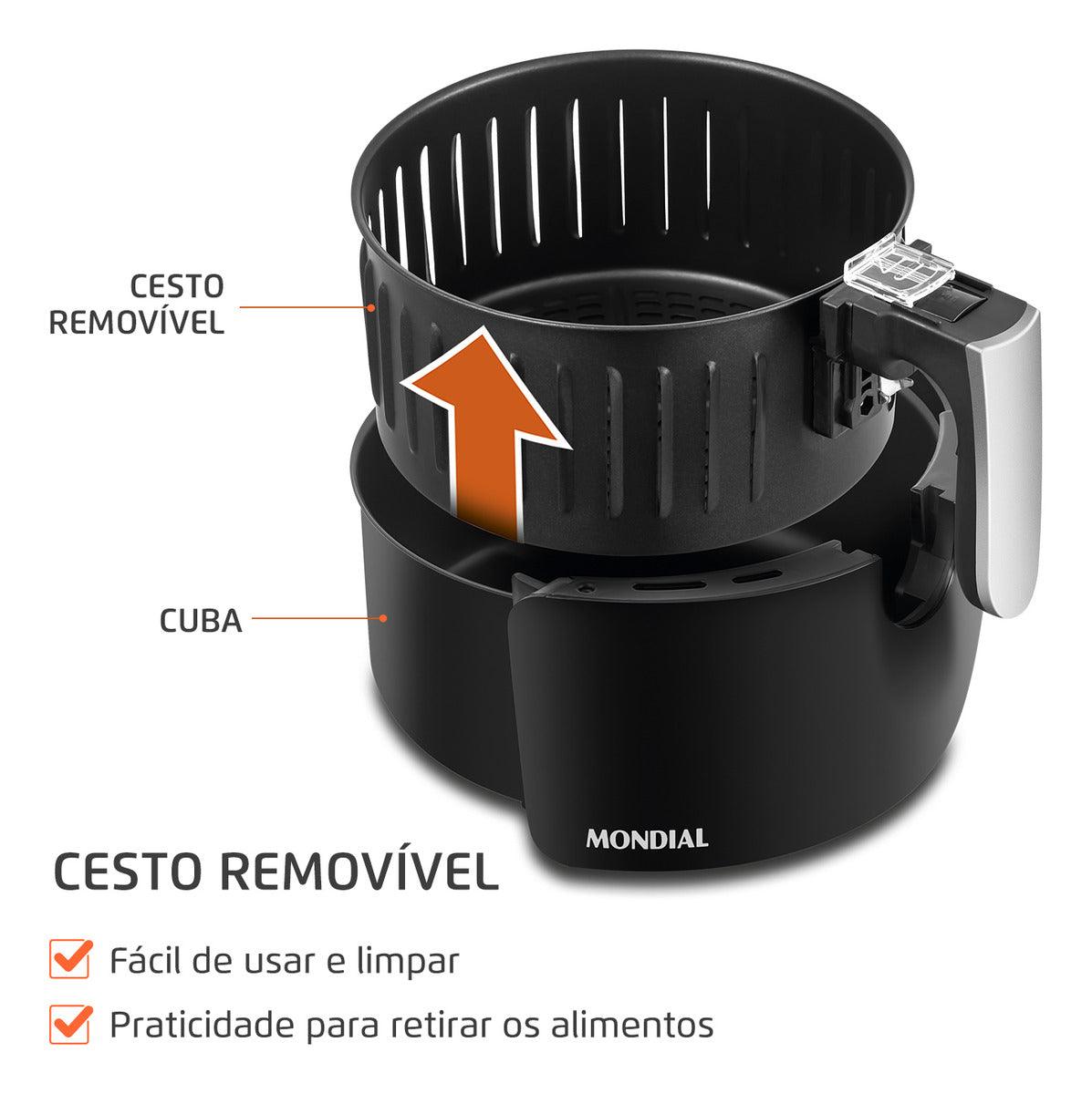 Fritadeira Sem Óleo Air Fryer 3,5l Preto 1500w Af-31 Mondial 127V
