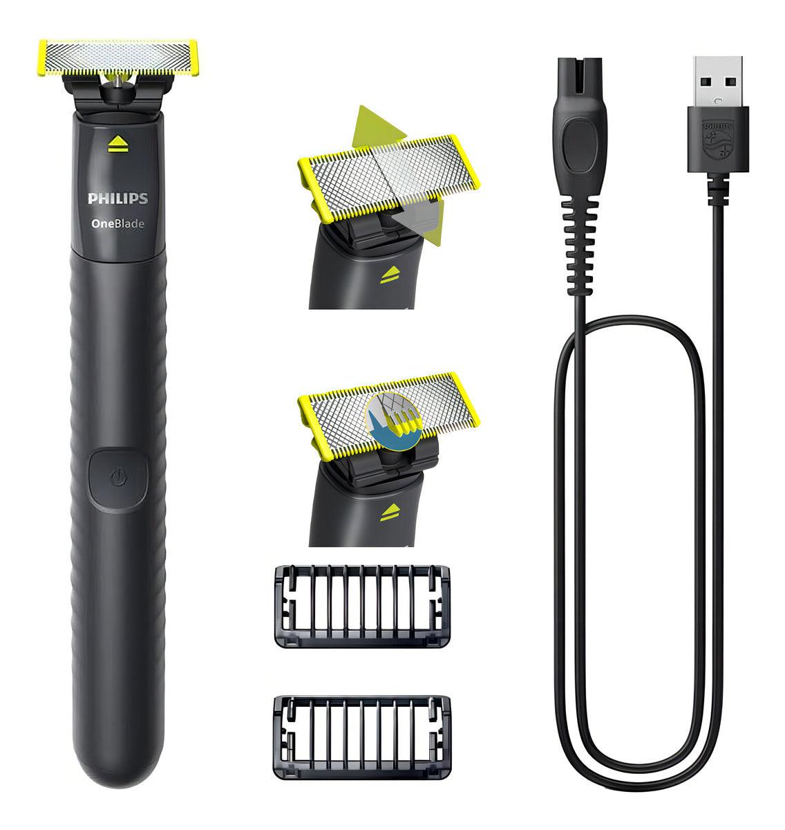 Aparador de Pelos Philips OneBlade QP1424/10 na Cor Cinza chumbo - Bivolt