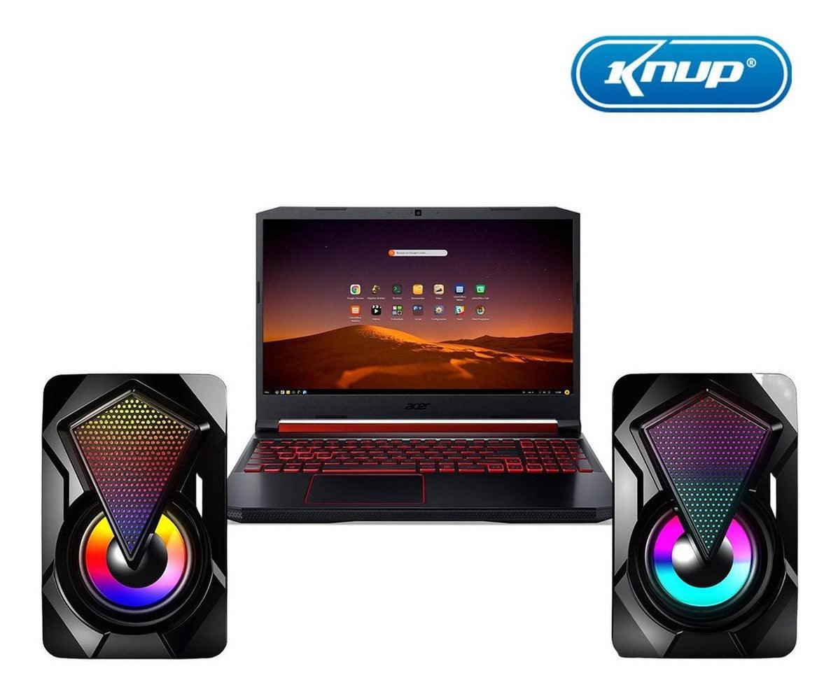 Caixa Caixinha De Som Pc Usb P2 Knup KP-RO800 Cor Preto